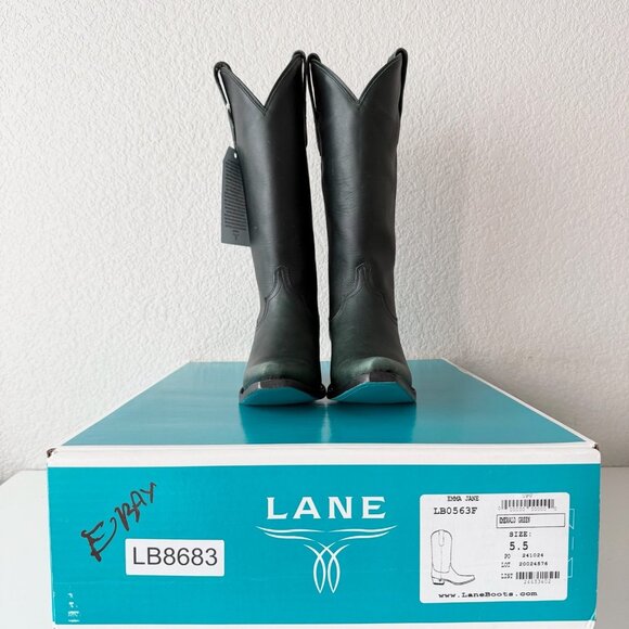 Lane EMMA JANE Womens Green Cowboy Boots 5.5 Western Cowgirl Mid Calf Tall - Picture 10 of 11